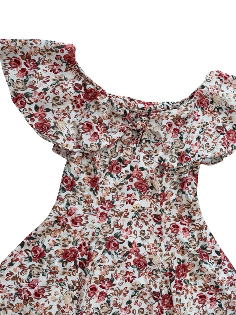 90s Rampage Romantic Rose Print Ruffle Mini Dress - Picture 3 of 7